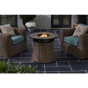 Kettering 29.92 in. x 25 in. Round Steel Propane Gas Brown Fire Pit