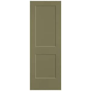 28 in. x 80 in. 2-Panel Logan Single Bore Solid Core Truly Olive Molded Composite Interior Door Slab