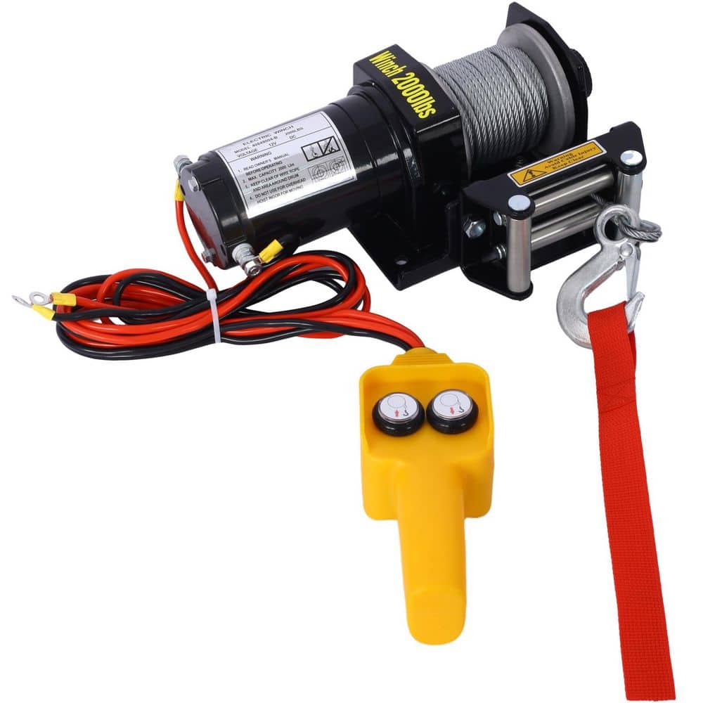 2000 lbs. 12V ATV/UTV Electric Winch, Off-Road Waterproof Steel Cable Winch for ATV UTV Towing Trailer Winch price history on PriceWatchPro