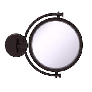 8 in. x 10 in. Round Wall Mounted Make-Up Mirror 2X Magnification in Antique Bronze