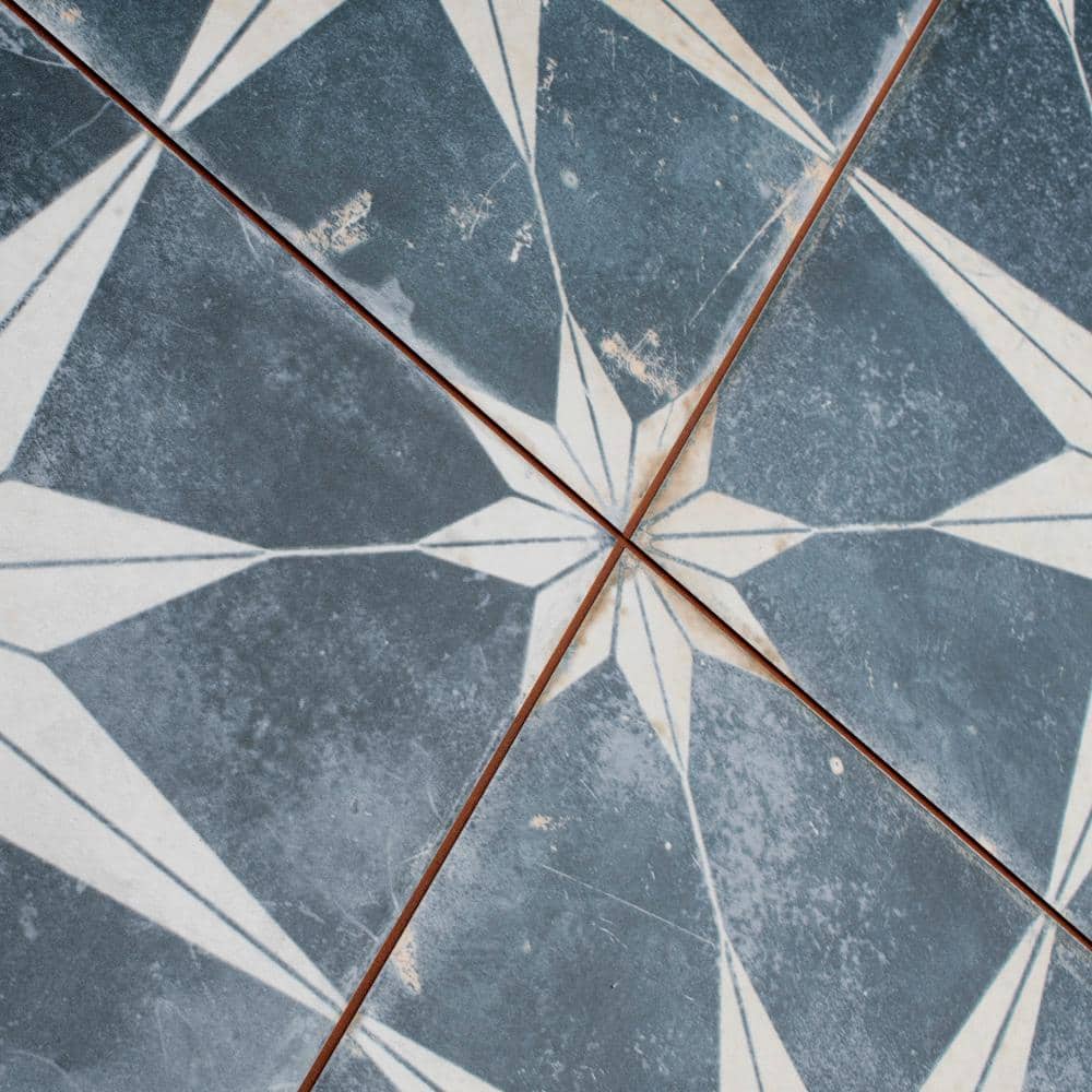 Kings Star Sky Blue and White Ceramic Floor and Wall Tile