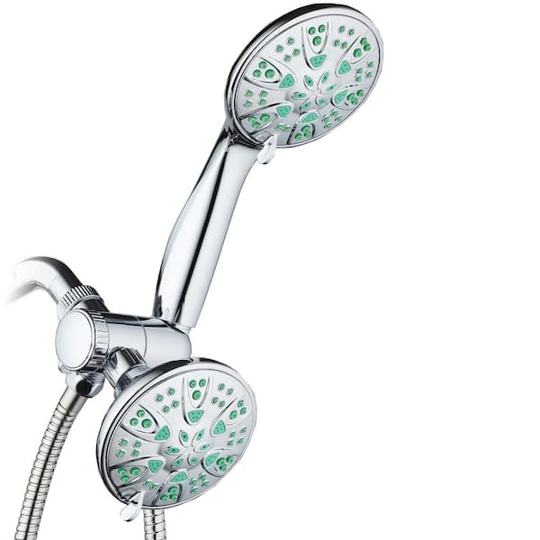 AquaDance Premium High Pressure 3-Way 7 Rainfall Shower Head Combo, Chrome