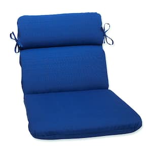 Solid Outdoor/Indoor 21 in W x 3 in H Deep Seat, 1-Piece Chair Cushion with Round Corners in Blue Fresco