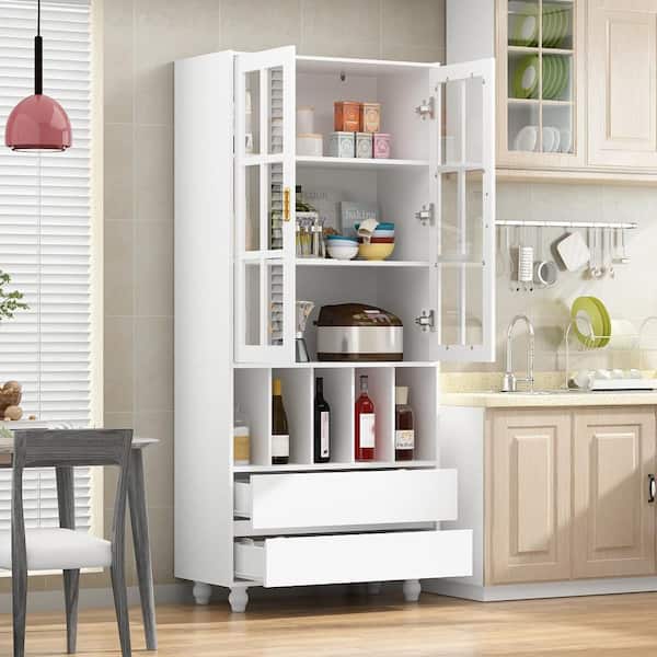 45'' Kitchen Pantry Cabinet,Storage Cabinet with Doors and Adjustable  Shelves,Fo