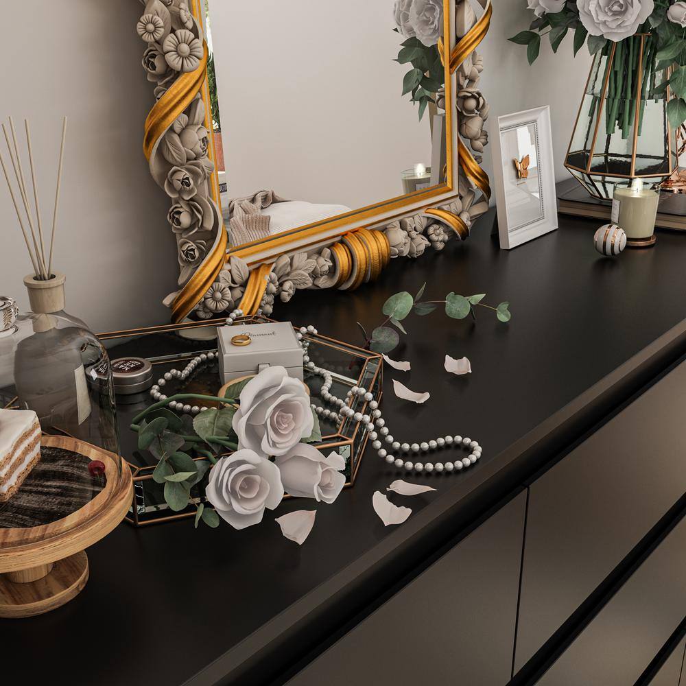 9-Drawer Black Wood Dresser Modern Style 31.5 in. H x 63 in. W x 15.7 in. D - thumbnail 8