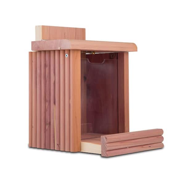 Phewnyzo Cedar Squirrel Snack Feeder with 2.75 lb Capacity