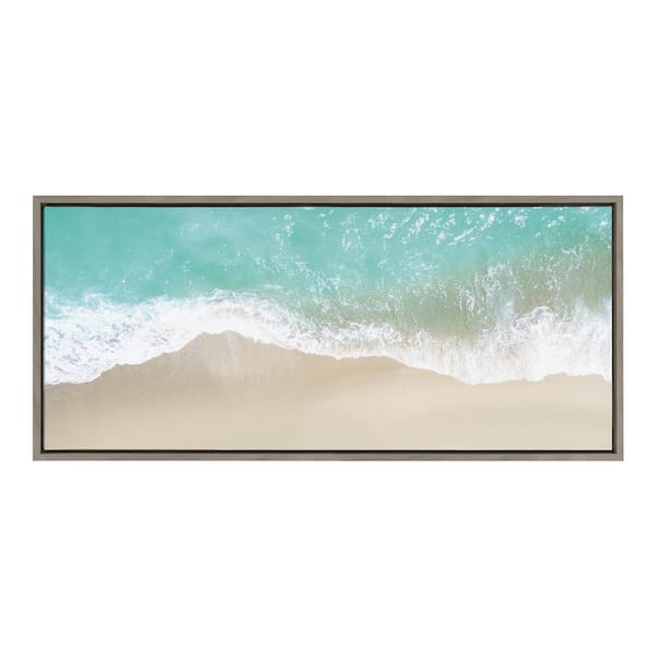 Kate and Laurel Ocean Beach Fantasy by The Creative Bunch Studio Framed Culture Canvas Wall Art Print 40.00 in. x 18.00 in.