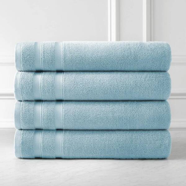 Southshore Fine Linens Ultra-Plush 4-Piece Light Blue Cotton Bath Towels