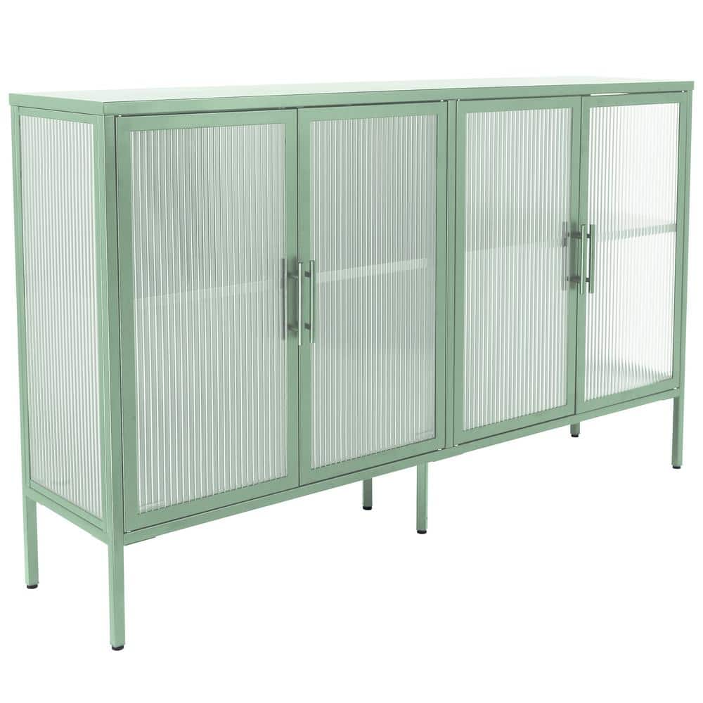 59.17 in. W x 13.86 in. D x 35.91 in. H Bathroom Green Linen Cabinet