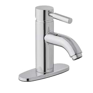 Euro Single-Handle Single Hole Bathroom Faucet in Polished Chrome