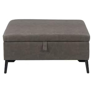 Linden Grey Square Storage Ottoman