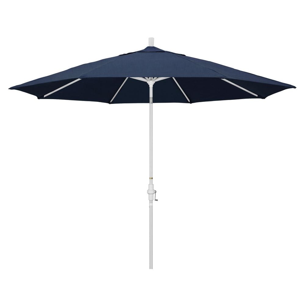 11 ft. Matted White AluminumMarket Patio Umbrella with Aluminum Ribs CollarTilt CrankLift in Spectrum Indigo Sunbrella price history on PriceWatchPro