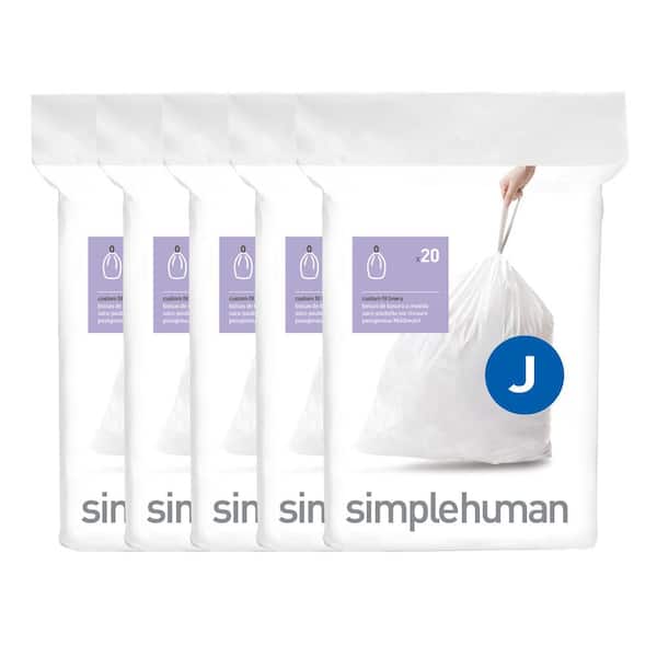 simplehuman 8 Gal. to 12 Gal. White Code J Liners (100-Count)