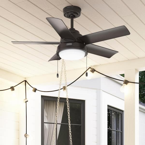 Seawall 44 in. Outdoor Noble Bronze Ceiling Fan with Light Kit