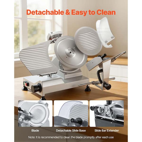 SVOPES Commercial Electric Meat Slicer, 320W Silver Food Slicer