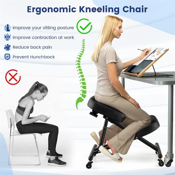 Ergonomic Rocking Kneeling Chair Posture Correcting with Cushion