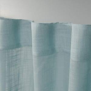 Bella Seafoam Solid Sheer Hidden Tab / Rod Pocket Curtain, 54 in. W x 84 in. L (Set of 2)