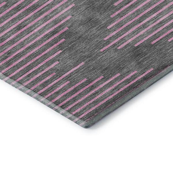 Mayfield Premium Machine Washable Abstract AMF1017 Gray 2 ft. 3 in. x 7 ft. 6 in. Runner Rug