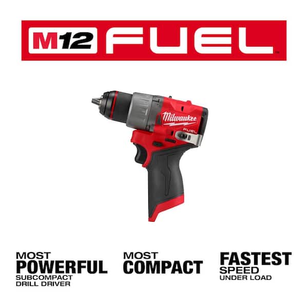 Milwaukee M12 FUEL 12V Lithium-Ion Brushless Cordless 1/2 in. Drill Driver  (Tool-Only) 3403-20 - The Home Depot