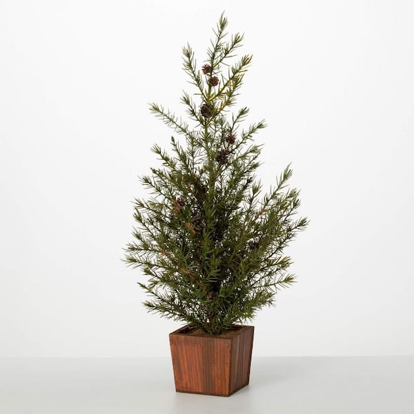 SULLIVANS 25 .25 in. Artificial Potted Cedar Pinecone Christmas Tree