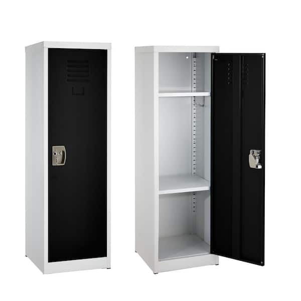 AdirOffice 48 in. H Single Tier Steel Storage Locker Cabinet in Black