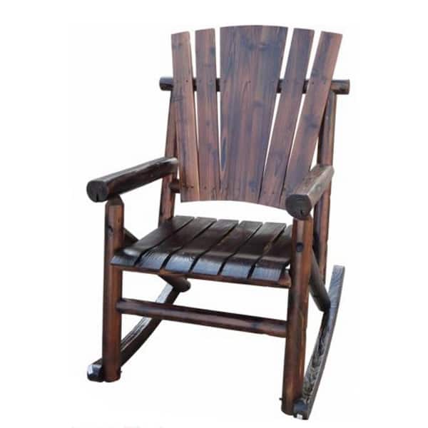 Leigh Country Char-Log Porch Rocker Chair, Size: Twin, Brown