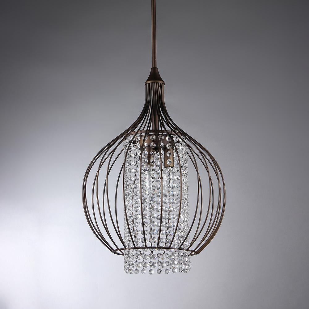 Radiant Globe Crystal-Bronze Chandelier 15" Incandescent Sphere