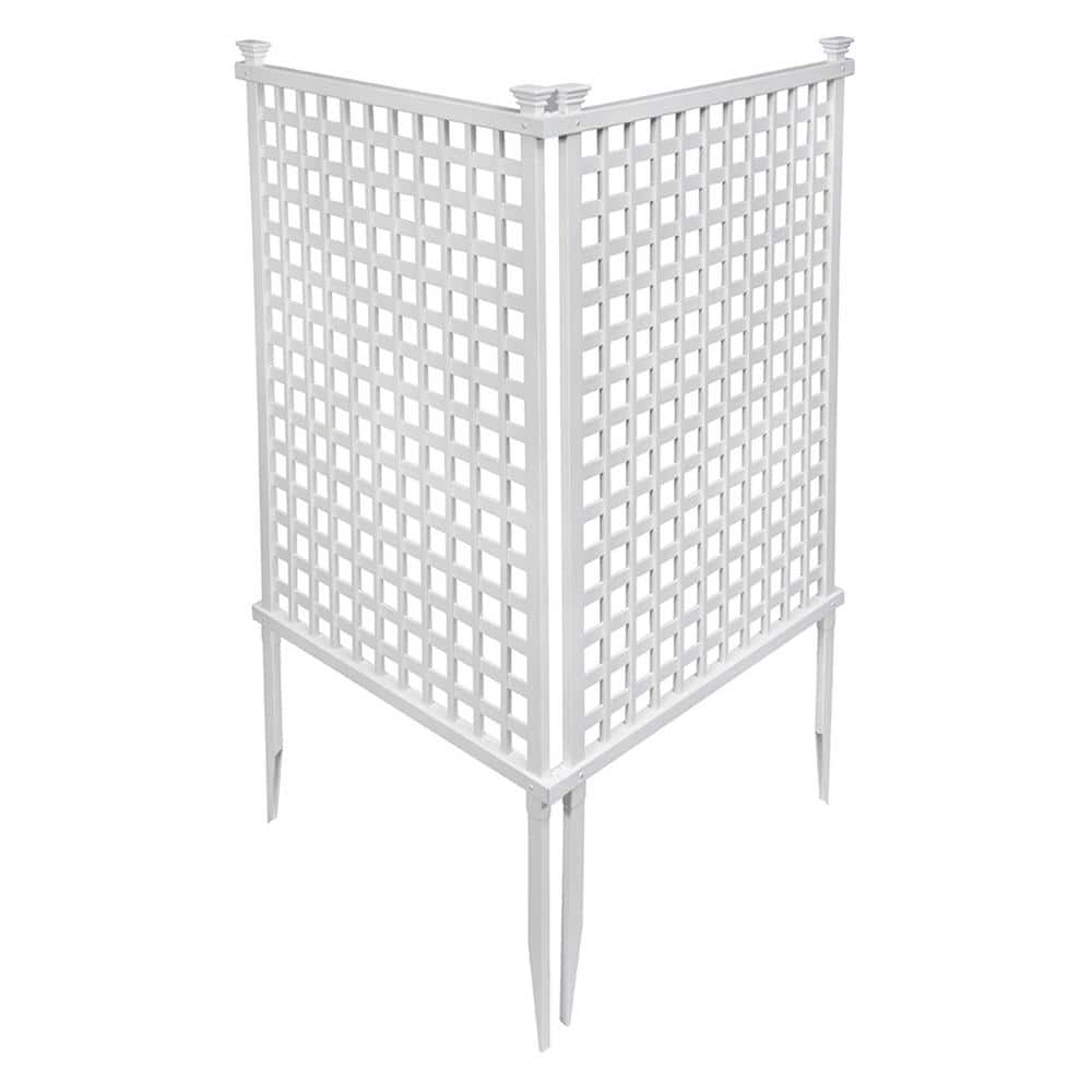Highland Lattice White Plastic Outdoor Privacy Screen, 2 Panels