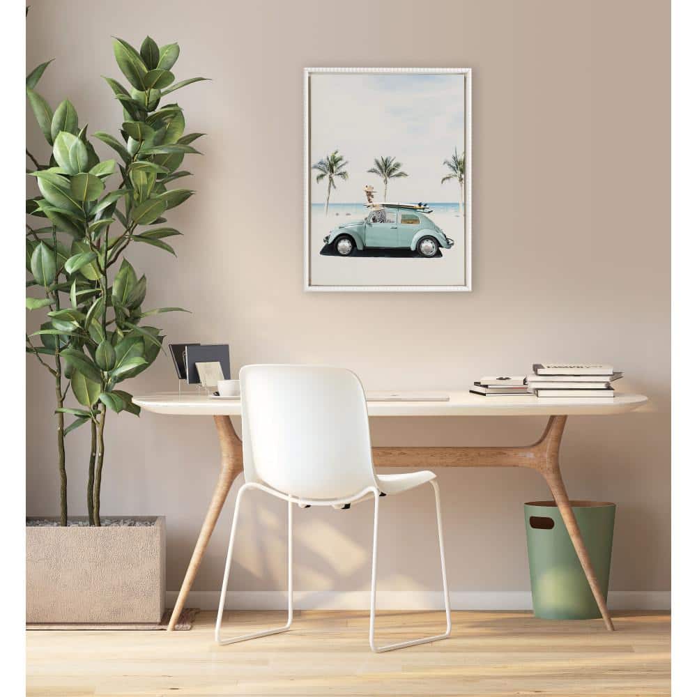 Summer Adventures Zoo Animals Beach Car Canvas Print