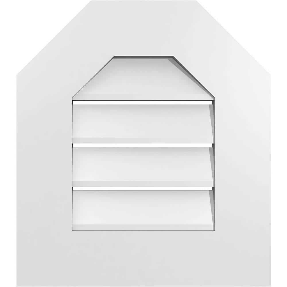 16 in. x 18 in. Octagonal Top Surface Mount PVC Gable Vent: Functional with Standard Frame price history on PriceWatchPro