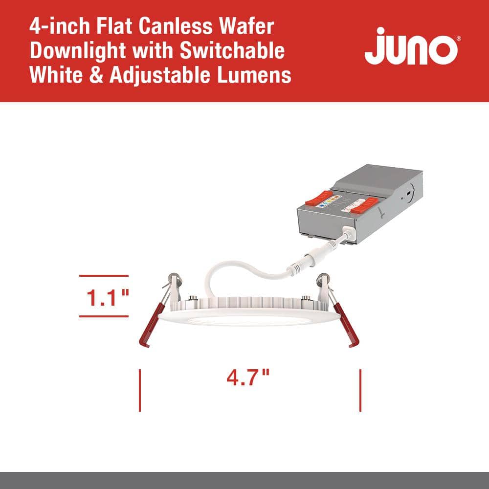 4'' White Aluminum LED Canless Recessed Downlight