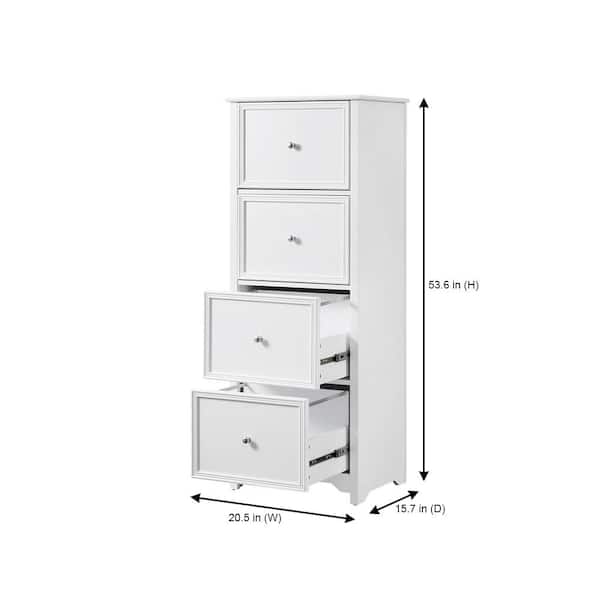 Bradstone 4 Drawer White File Cabinet