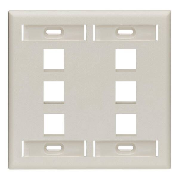 Leviton Almond 2-Gang Audio/Video Wall Plate (1-Pack) 42080-6TP