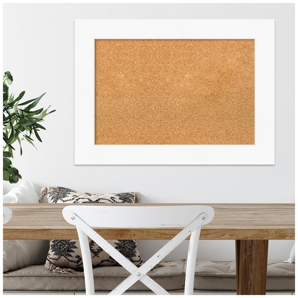 Amanti Art White Framed Natural Cork Bulletin Board