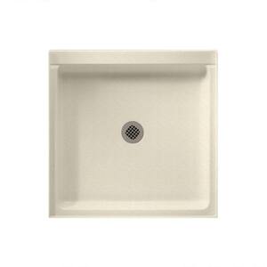 42 in. x 36 in. Single Threshold Alcove Shower Pan Base Floor with Center Drain in Pebble