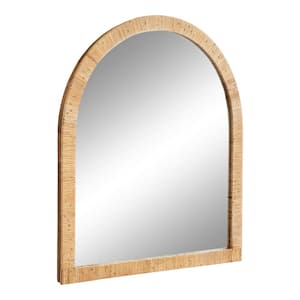 Rahfy 28.00 in. W x 32.00 in. H Natural Arch Transitional Framed Decorative Wall Mirror