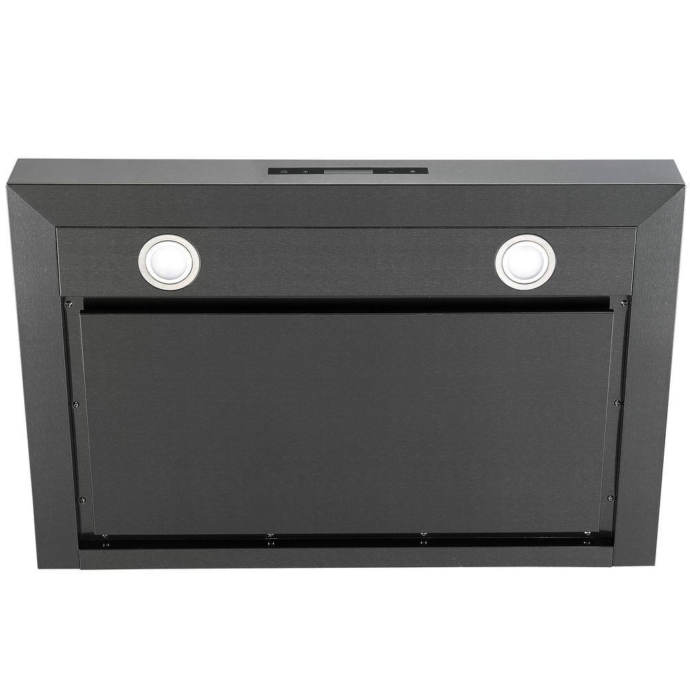 30" Black Stainless Steel Convertible Wall Mount Range Hood