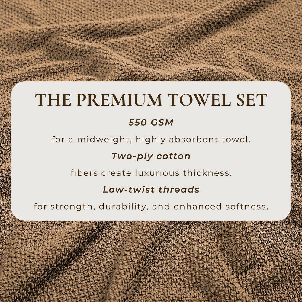 Mocha 100% Cotton Quick-Dry Bath Towel Set (4-Pack)