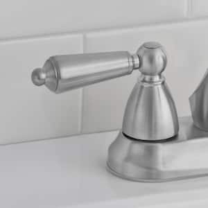 Teapot 4 in. Centerset Double-Handle Bathroom Faucet in Brushed Nickel