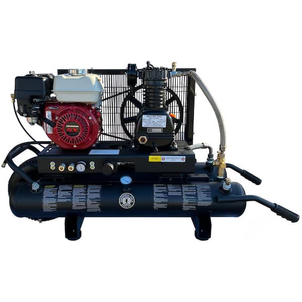Industrial Gold 10 Gal. 5.5 HP Honda Portable Low RPM 125 PSI Electric Air Compressor with Quiet Operation
