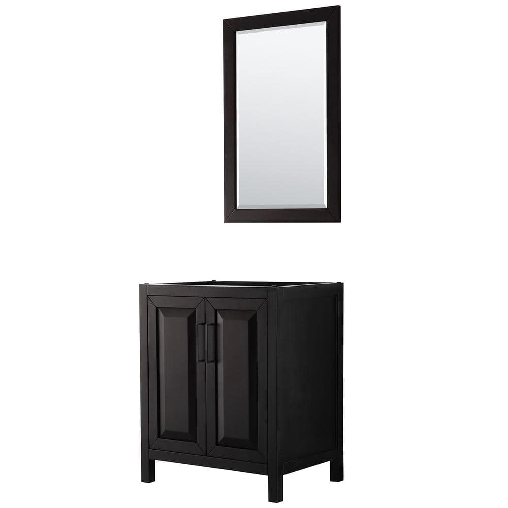 Daria Dark Espresso 29" Single Bathroom Vanity with Matte Black Trim
