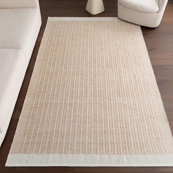 Tarni Striped Beige 9.6 ft. x 13.6 ft. Outdoor Area Rug