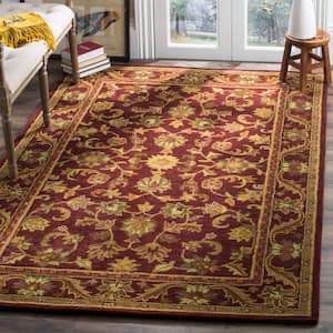Antiquity Wine/Gold 10 ft. x 14 ft. Border Area Rug