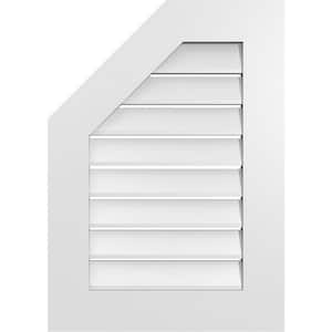 20 in. x 28 in. Octagonal Surface Mount PVC Gable Vent: Functional with Standard Frame