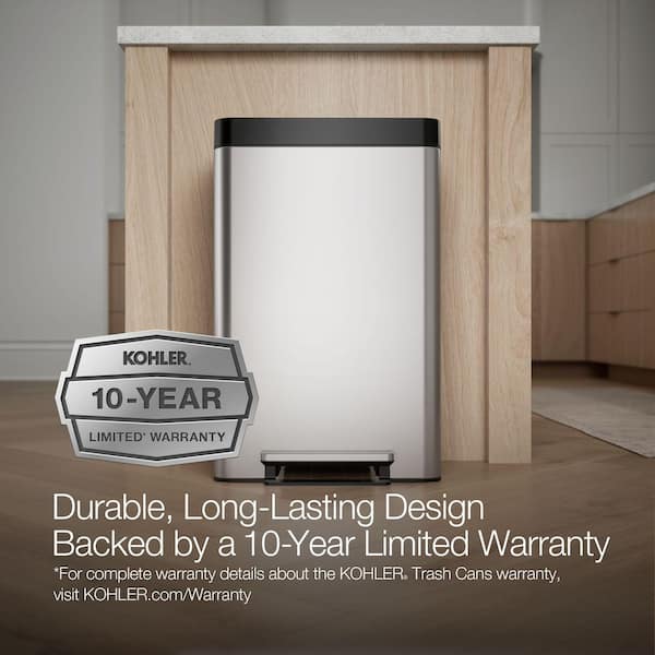 KOHLER Dual 5.5 Gal. Stainless Steel Compartment Trash Can K-20956