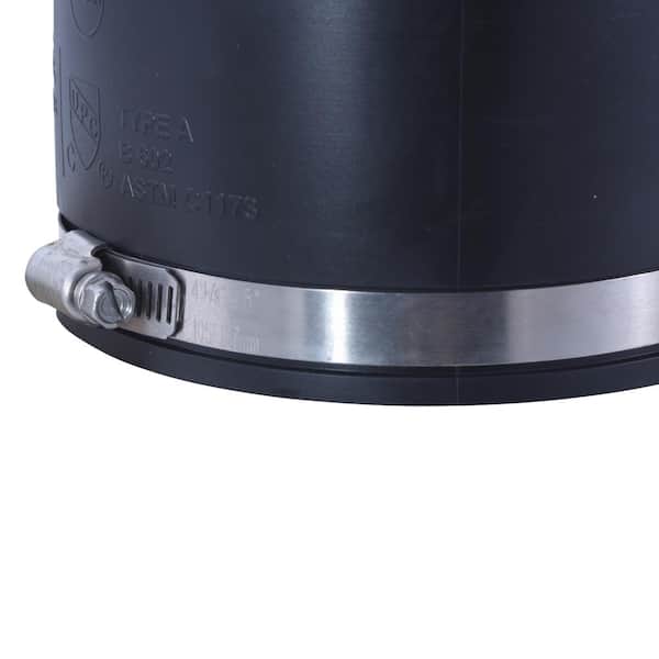 EASTMAN 4 in. x 4 in. PVC DWV Mechanical Flexible Coupling 86007