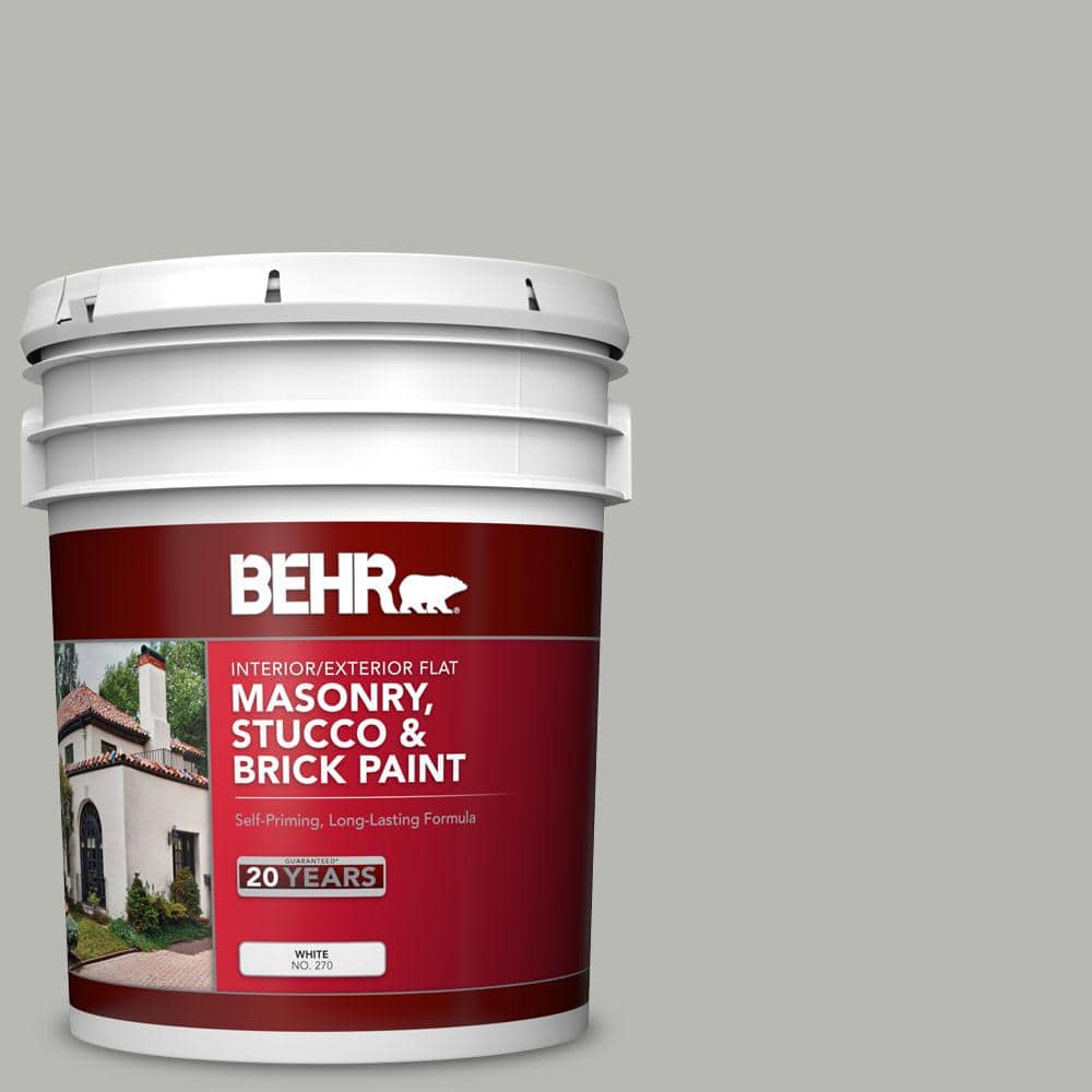5 gal. #PPU18-11 Classic Silver Flat Interior/Exterior Masonry, Stucco and 