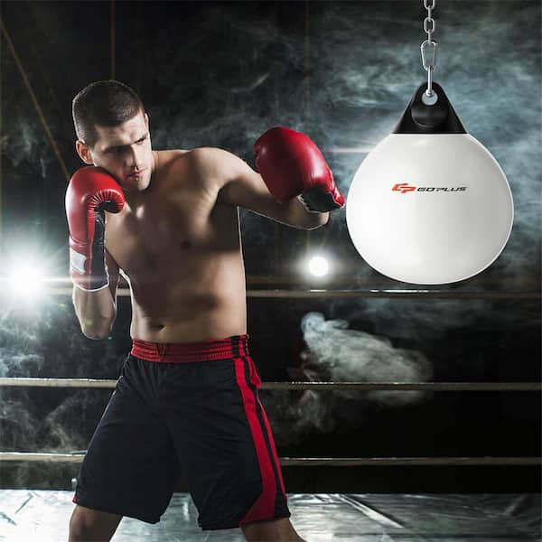 Water Punching Bag 21 in. 180 lbs. Heavy Punching Bag with Adjustable Metal Chain White