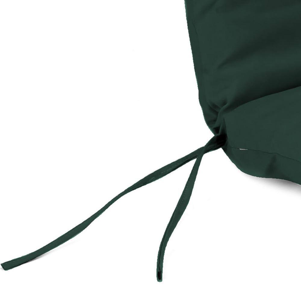 Forest Green UV-Protected Outdoor Chaise Lounge Cushion with Ties