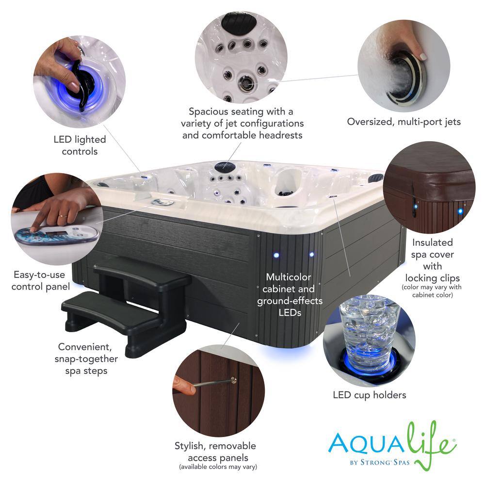 Grand Banks 6-Person Espresso Acrylic Hot Tub with LED Lighting